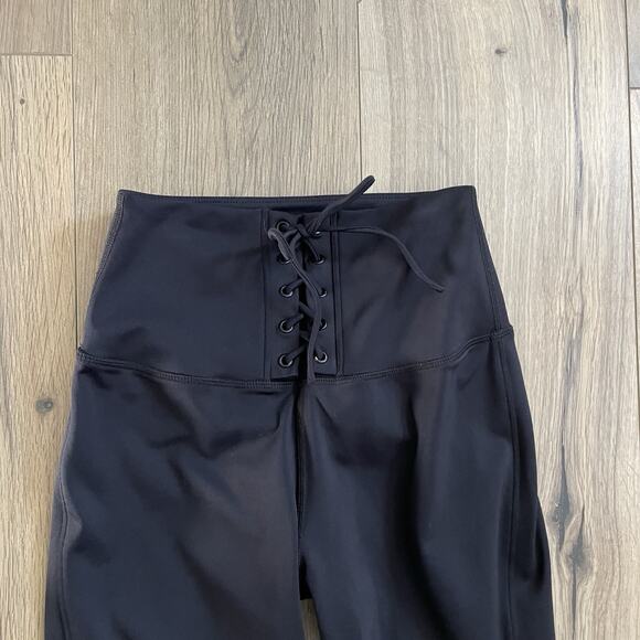 Splits59 Black Glenda Lace Up Techflex Full Length Leggings Size Small Pilates - Picture 2 of 7